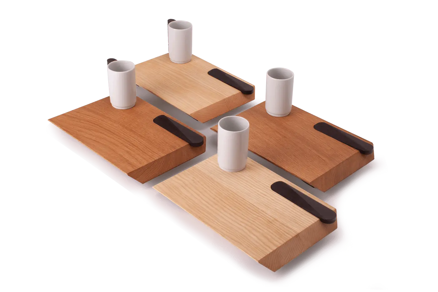 Minimalistisches Industriedesign von Janick Entrop – Frühstücksbrett 'Aufgestrichen' aus geölter Eiche mit präziser Verarbeitung.