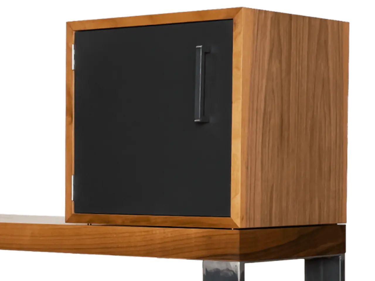 Nahaufnahme der Farb- und Materialkombination von BOX04 - Janick Entrop Industreidesign München