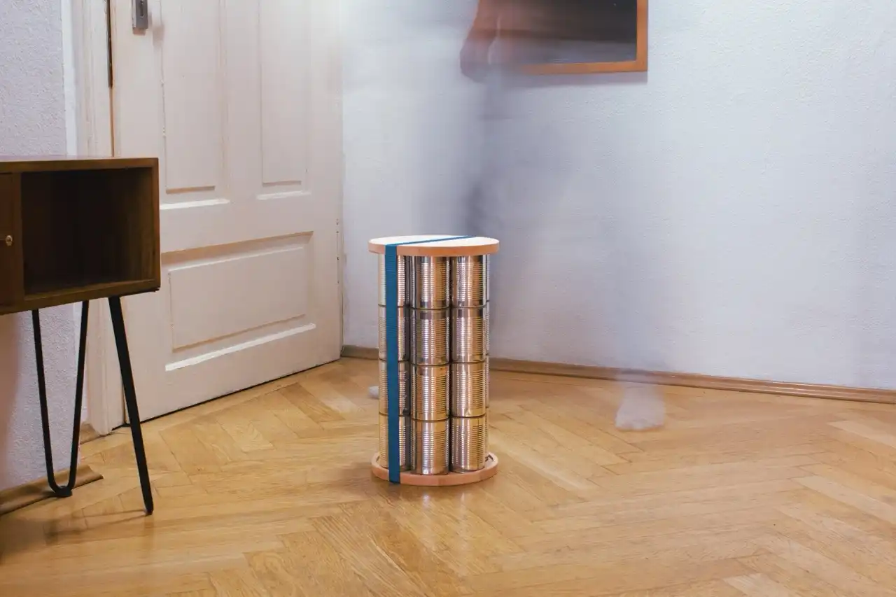Detailaufnahme des 'CAN_SIT'-Möbelprojekts – nachhaltiges Industriedesign von Janick Entrop aus München.